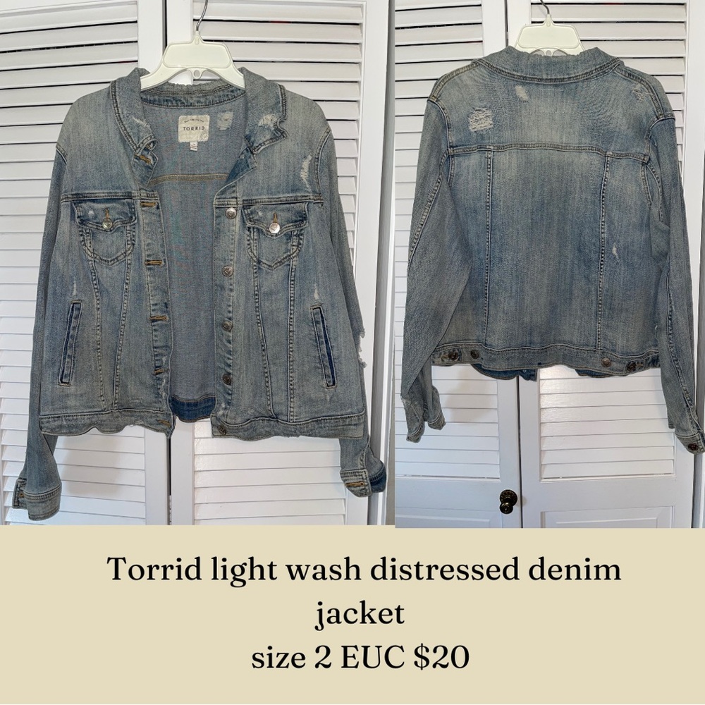 Torrid Distressed Blue Denim Jacket